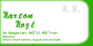 marton mozl business card